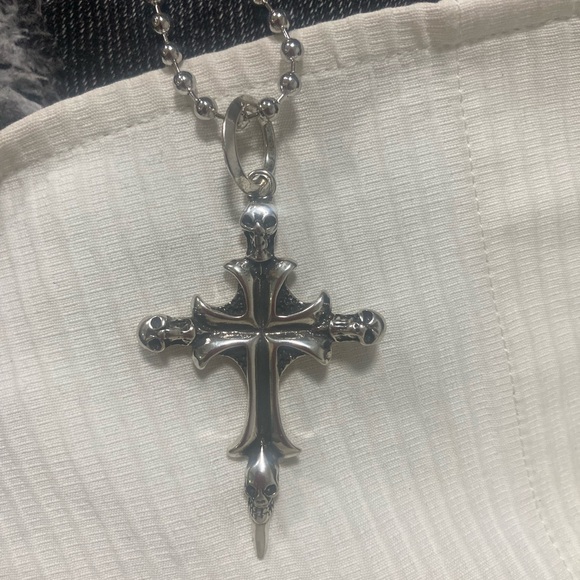 Silver Cross Pendant Necklace